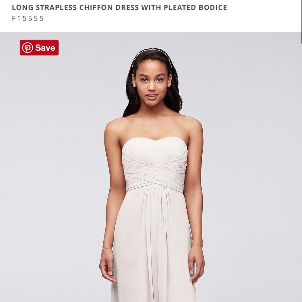 David’s Bridal long bridesmaid dress in Sangria